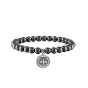 catholic medal saint beaded bracelet holy spirit gunmetal bracelet divine guidance jewelry by love lisa