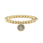 catholic medal saint beaded bracelet jesus gold bracelet faith inspired jewelry by love lisa