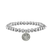 catholic medal saint beaded bracelet jesus silver bracelet religious medal charm by love lisa