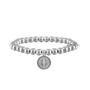 catholic medal saint beaded bracelet miraculous mother medal silver bracelet by love lisa jewelry