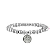 catholic medal saint beaded bracelet st benedict silver beaded bracelet with medal by love lisa jewelry
