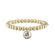 catholic medal saint beaded bracelet st christopher gold bracelet protection jewelry by love lisa