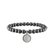 catholic medal saint beaded bracelet st michael gunmetal bracelet spiritual protection jewelry by love lisa