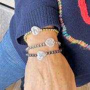 Celeste Pearl Heart Bracelet stack styling Love Lisa