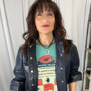 Model wearing Love Lisa celestial beaded necklace