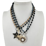 Sun necklace displayed on jewelry bust