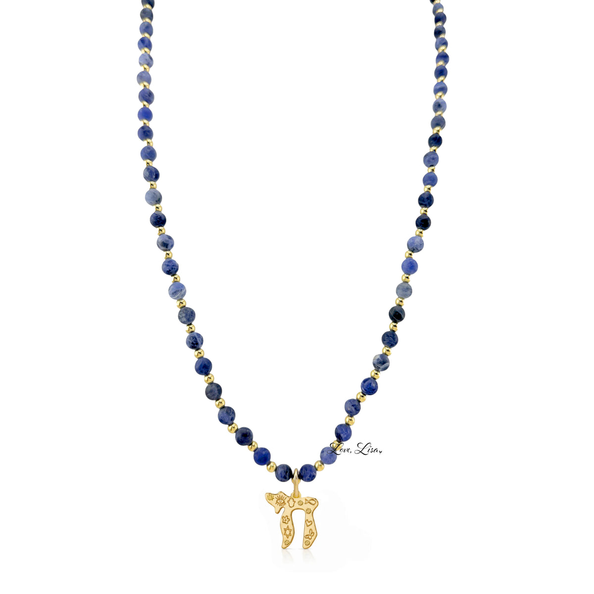 Liora Gemstone Beaded Chai Necklace