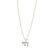 chai pendant necklace silver chai charm necklace on brass chain cultural jewelry