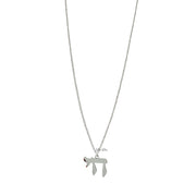 chai pendant necklace silver chai symbol necklace on bright silver chain modern jewish jewelry