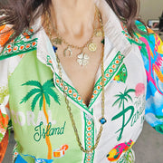 love lisa chantel lucky charm necklace gold on model