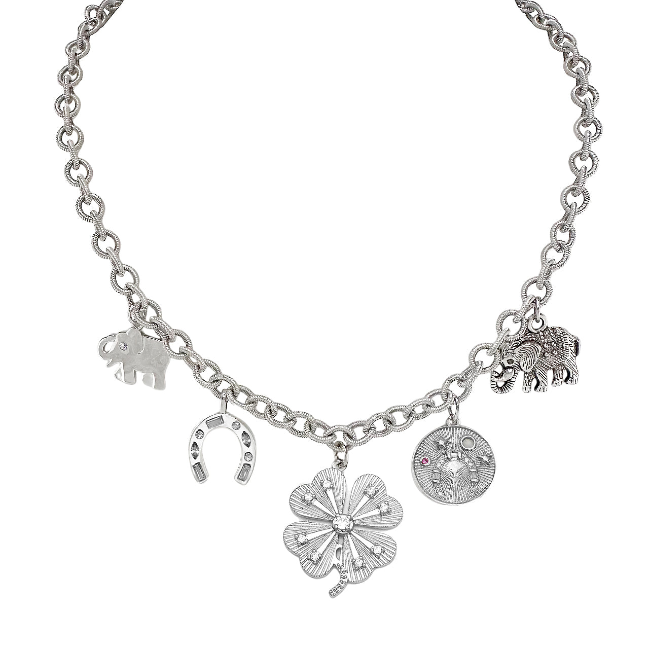 love lisa chantel lucky charm necklace silver