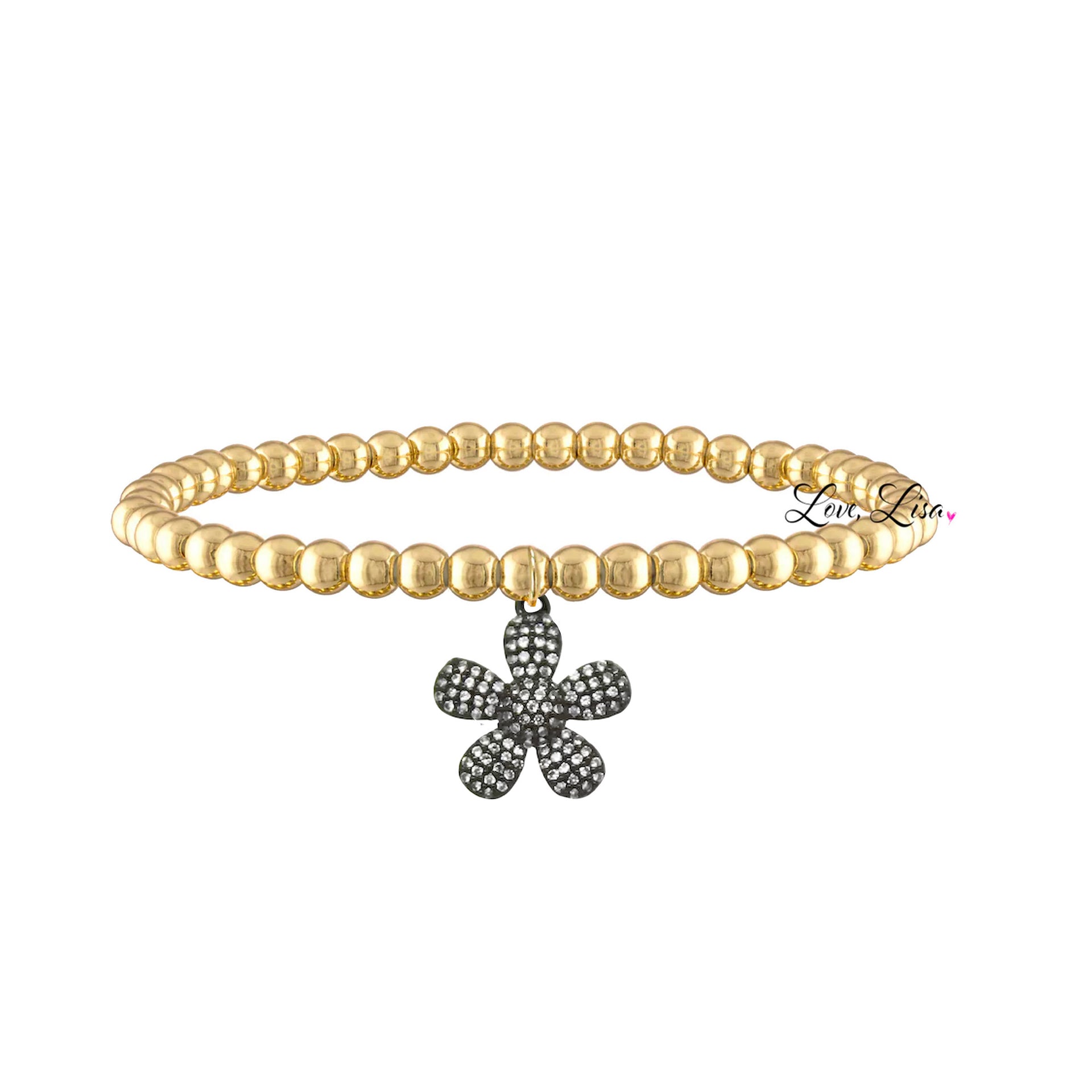 charlotte stunning flower bracelet gold gunmetal crystal flower charm love lisa