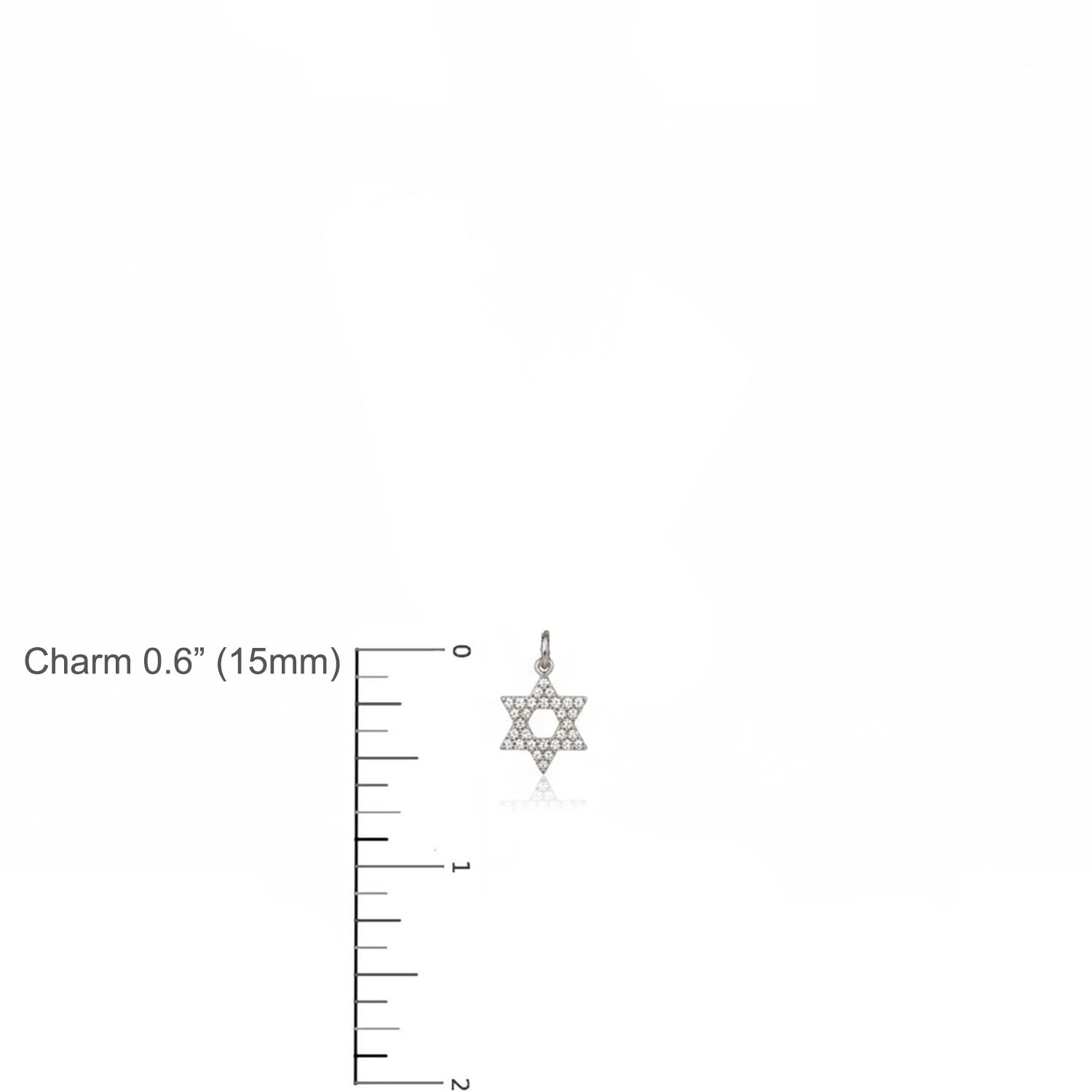 a ruler to measure the star of david charm measuring 0.6