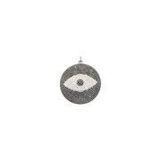 Chloe Evil Eye Charm in silver with pavé crystals with oversized round design