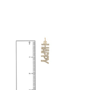 Size chart showing 1-inch Chloe Pave HAPPY Charm

