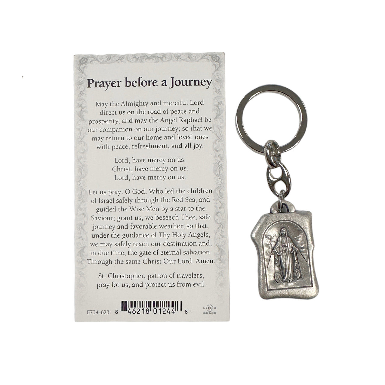 St. Christopher Prayer Before A Journey Keychain