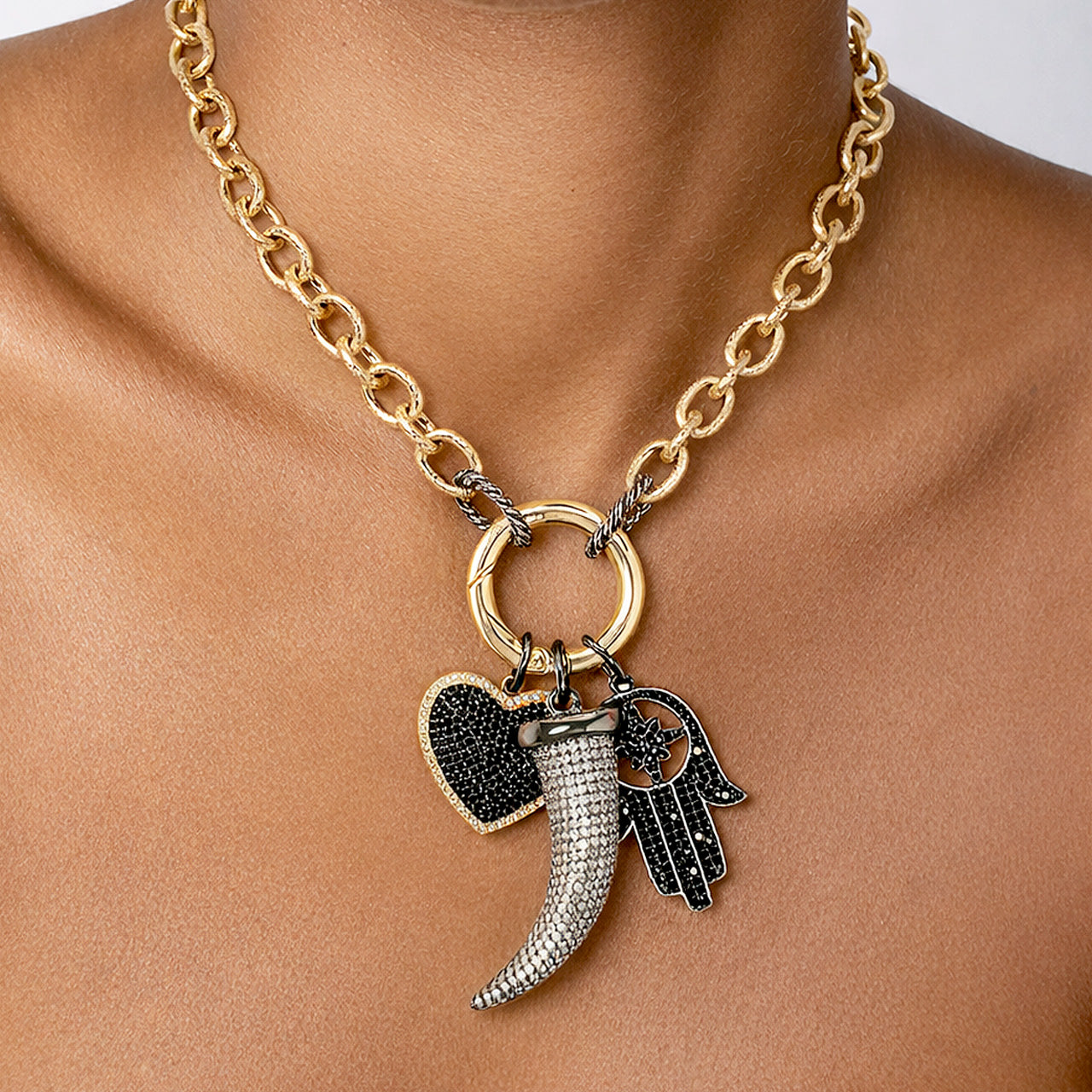 Jasmine Protection Charm Statement Necklace