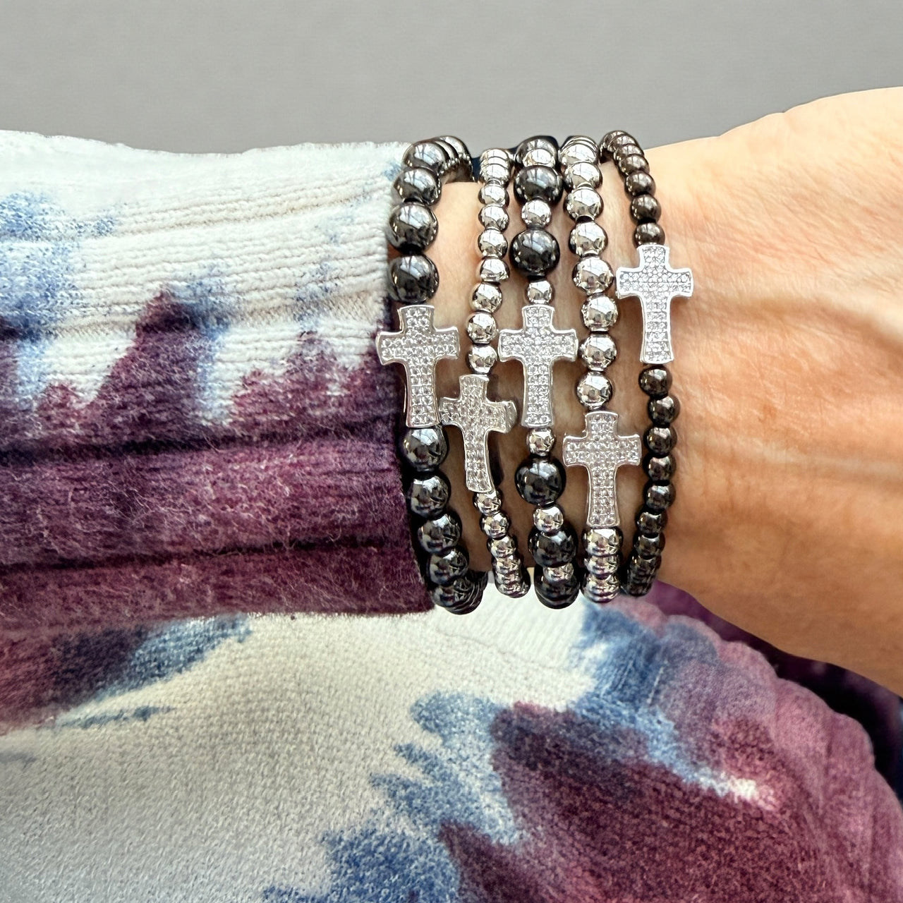 Christine Cross Bracelet Stack
