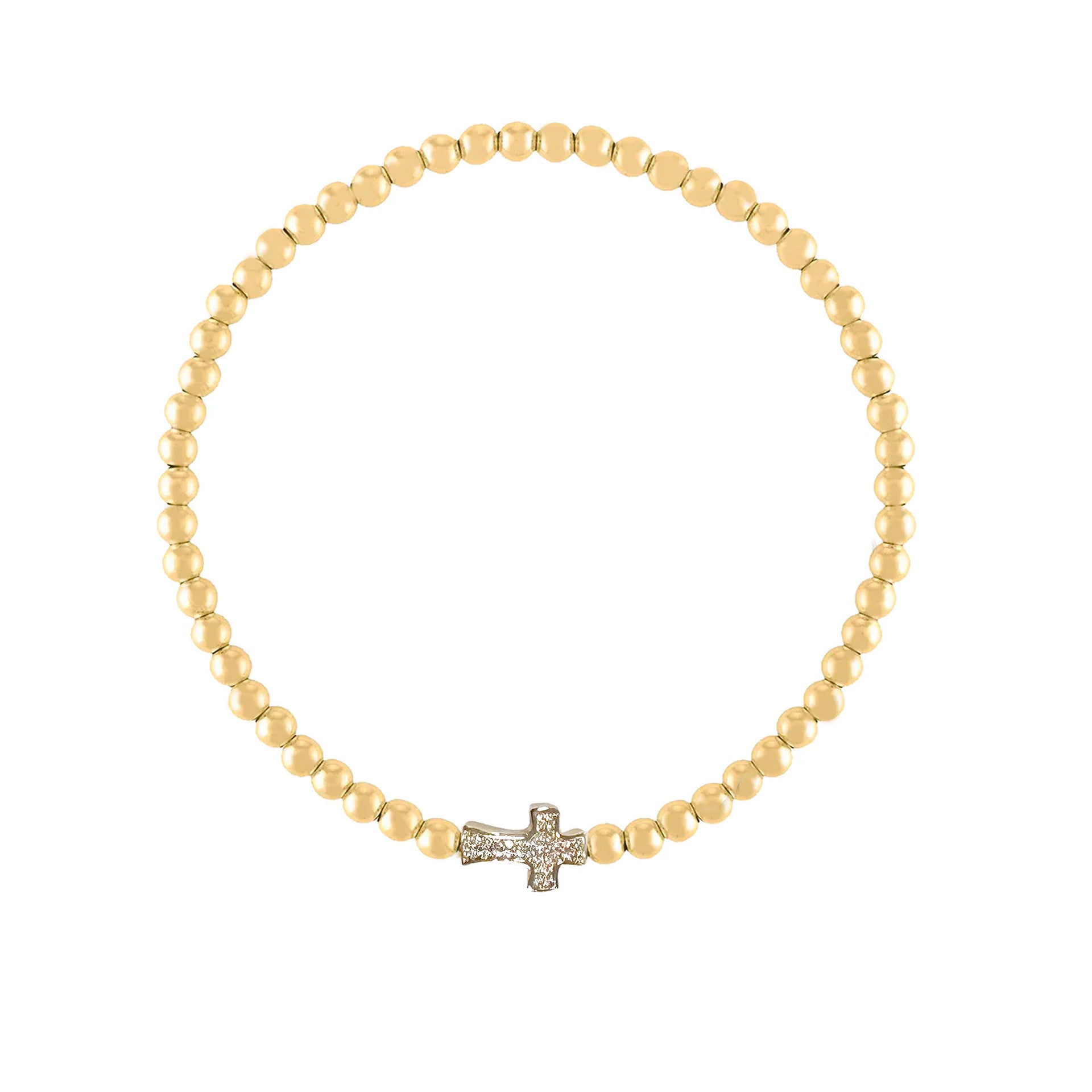 christine cross anklet gold side by side cross beaded anklet