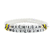 custom Michigan college name bracelet school colors personalized beaded bracelet