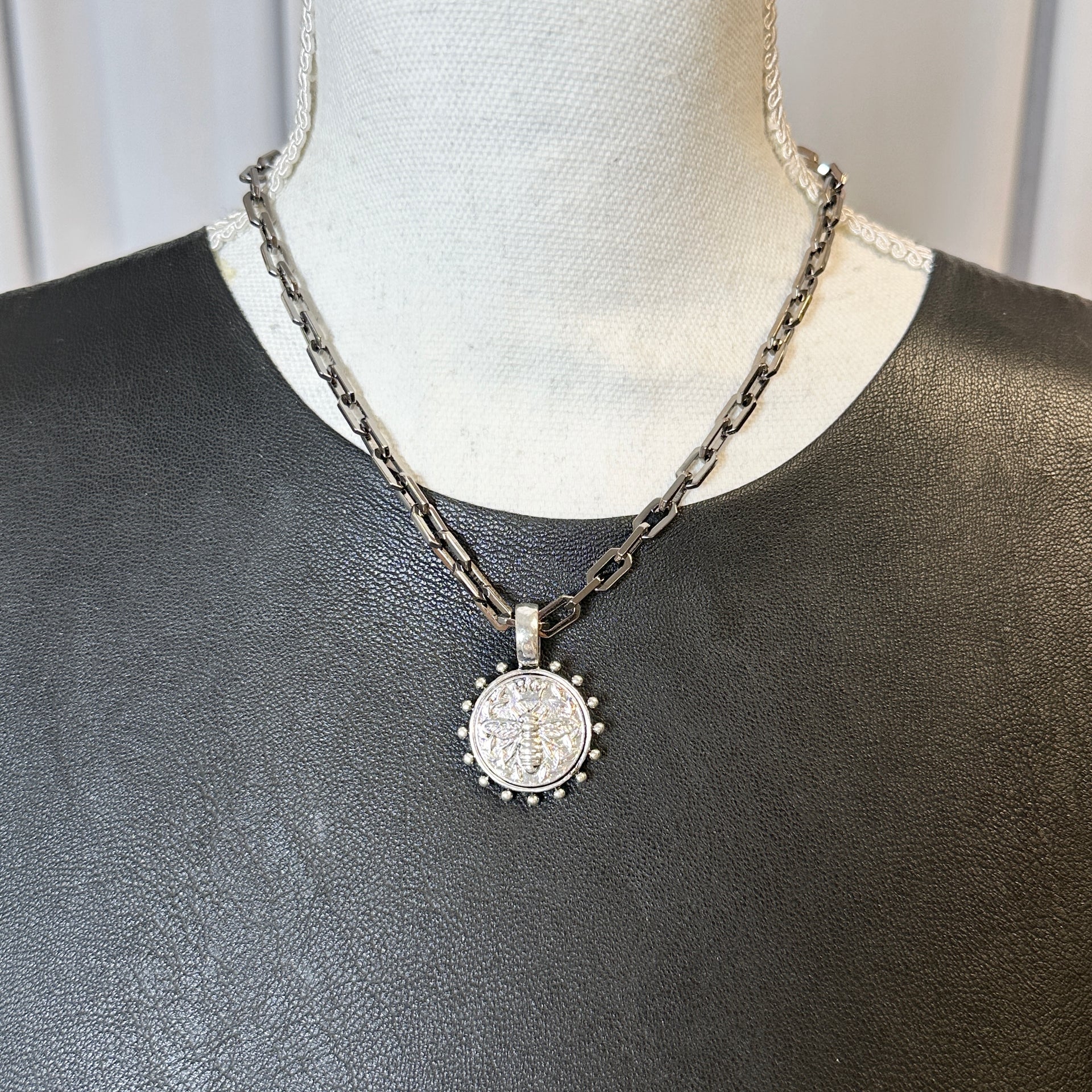 Display view of Love Lisa Dakota Queen Bee Coin Necklace