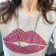 love lisa danielle diamond clasp necklace lifestyle photo layered with charms