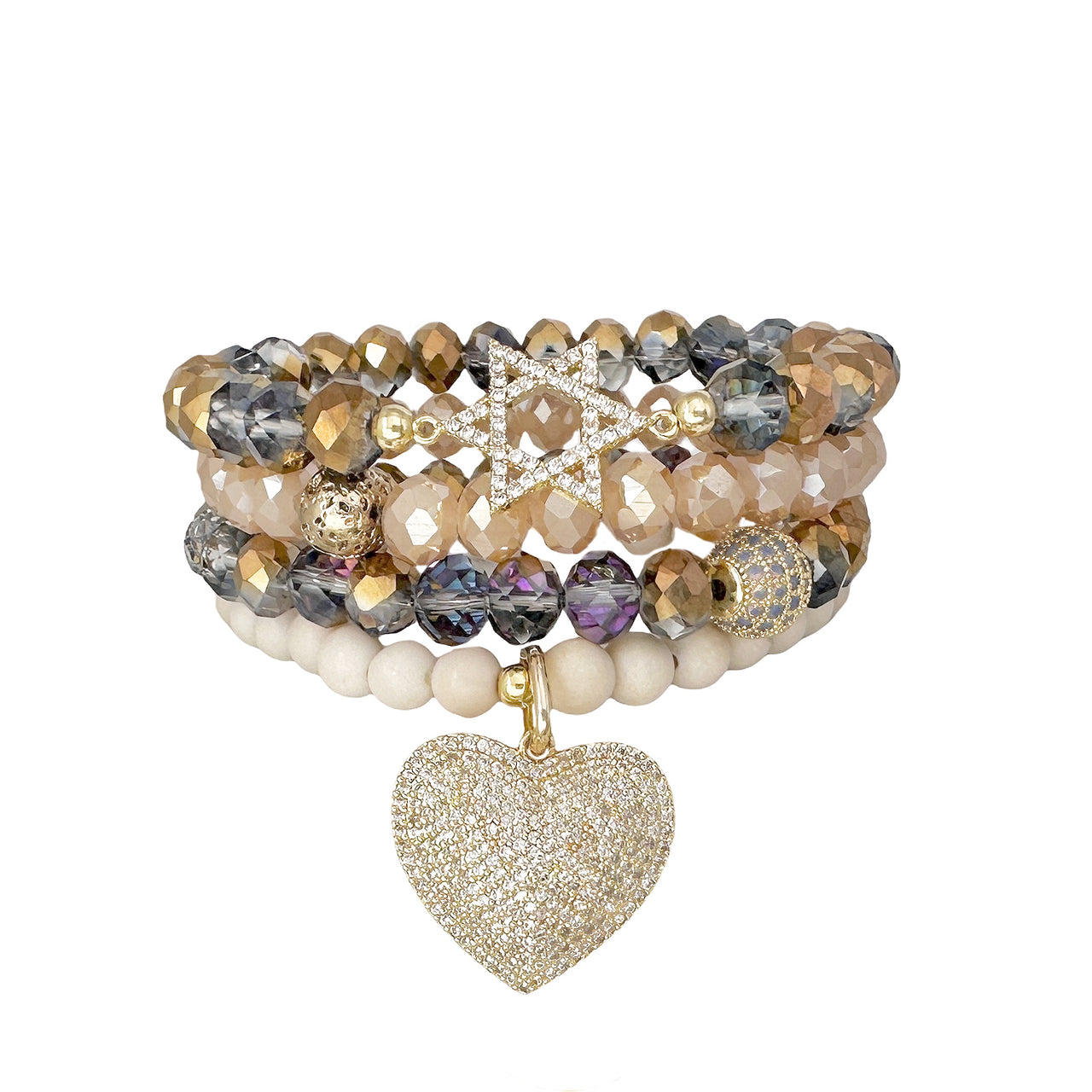 Gianna Crystal Star of David Love Collection of Bracelets