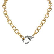 love lisa debby rope chain necklace gold with pave crystal clasp