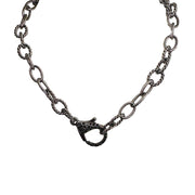 debby rope chain necklace black diamond finish