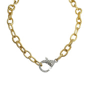 love lisa debby rope chain necklace gold with pave crystal clasp