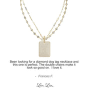 diamond dog tag necklace double chain layered gold necklace customer review perfect dog tag necklace