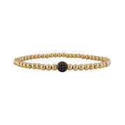 diana sweet little mini pave beaded bracelet gold black two tone 4mm beaded stretch bracelet with pave crystal bead by love lisa