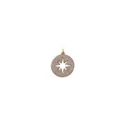 Rose gold star charm with cutout center and shimmering stone