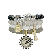 Love Lisa Hannah gemstone paw print charm bracelet collection neutral gemstone dog lover jewelry