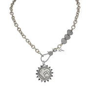 Dog Mom pawprint heart necklace silver engraved heart pendant