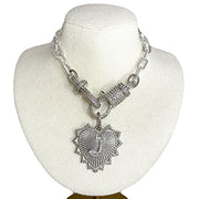 Love Lisa Elaine Initial Heart Necklace silver personalized heart pendant displayed as elegant gift jewelry