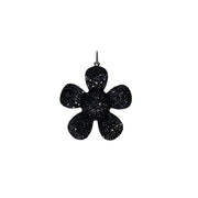 Elegant Large Flower Charm in black finish on white background