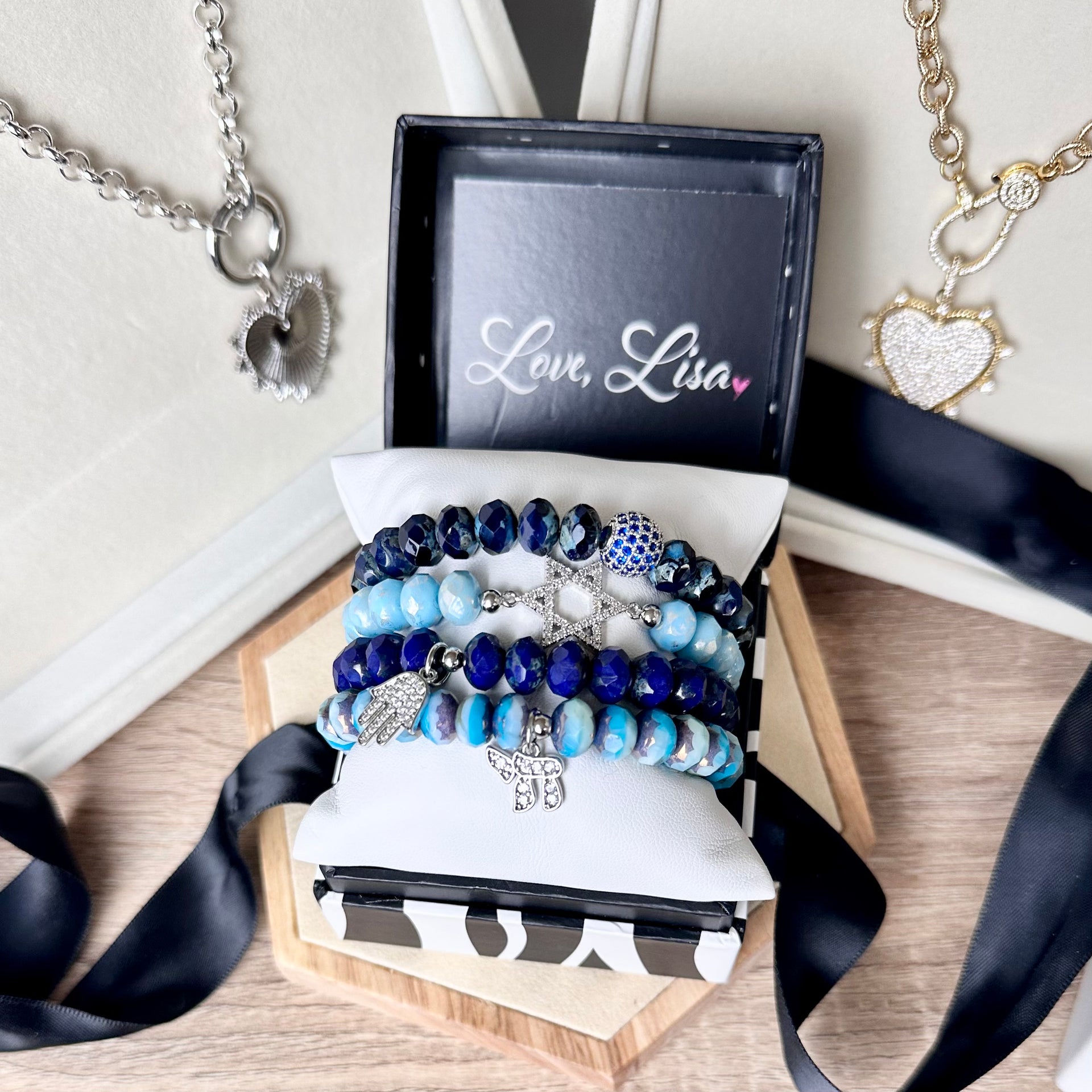 Elle Crystal Stack in Love Lisa gift box with crystal detail

