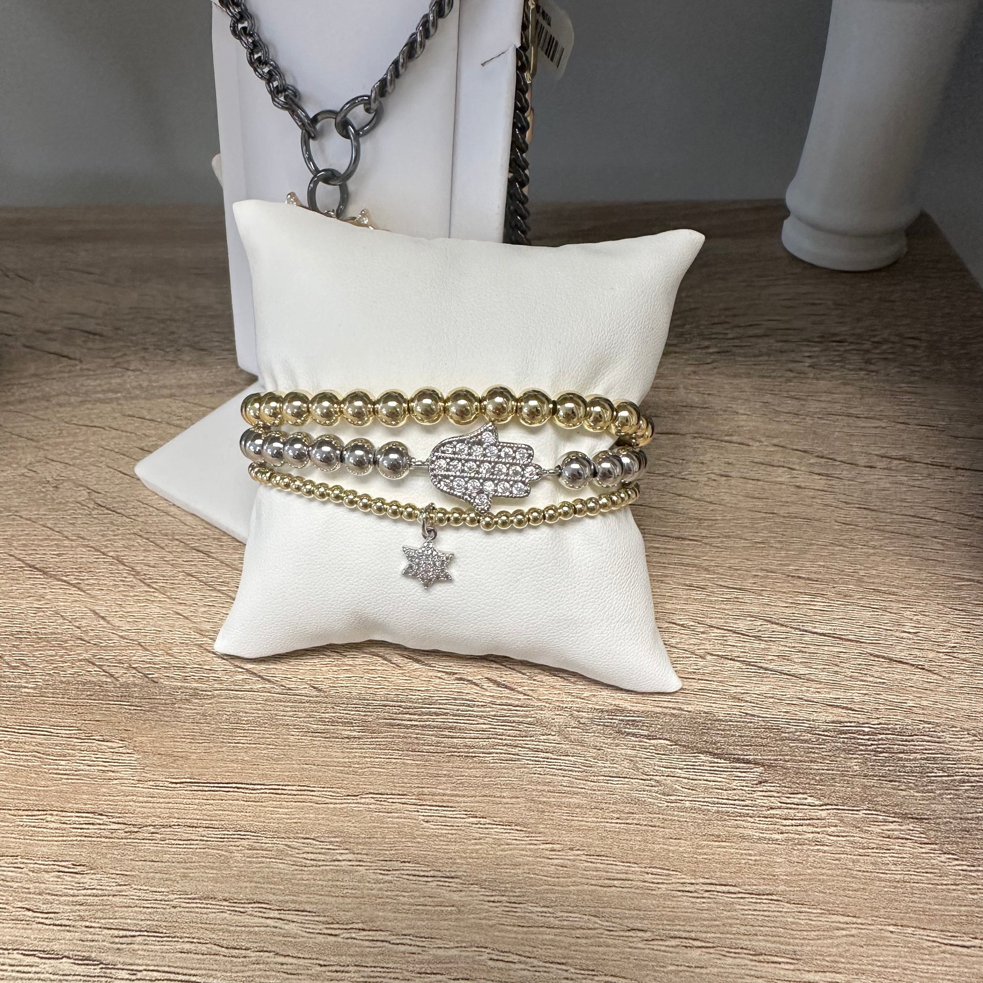 emily hamsa star of david stack jewelry display love lisa