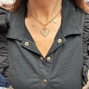 emily love and kisses necklace styled on model lifestyle photo