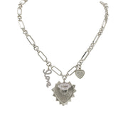 love lisa emily love and kisses necklace silver with heart and lips charms