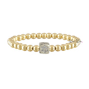 Love Lisa Emily Luxe Bracelet in gold with silver cube Star of David charm

