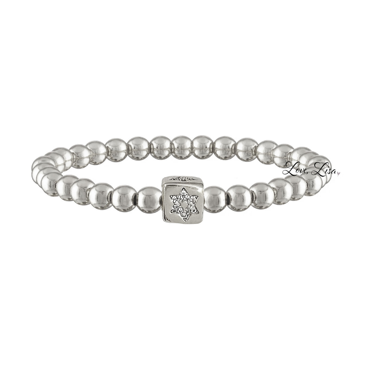 Love Lisa Emily Luxe Bracelet in silver with cube Star of David charm

