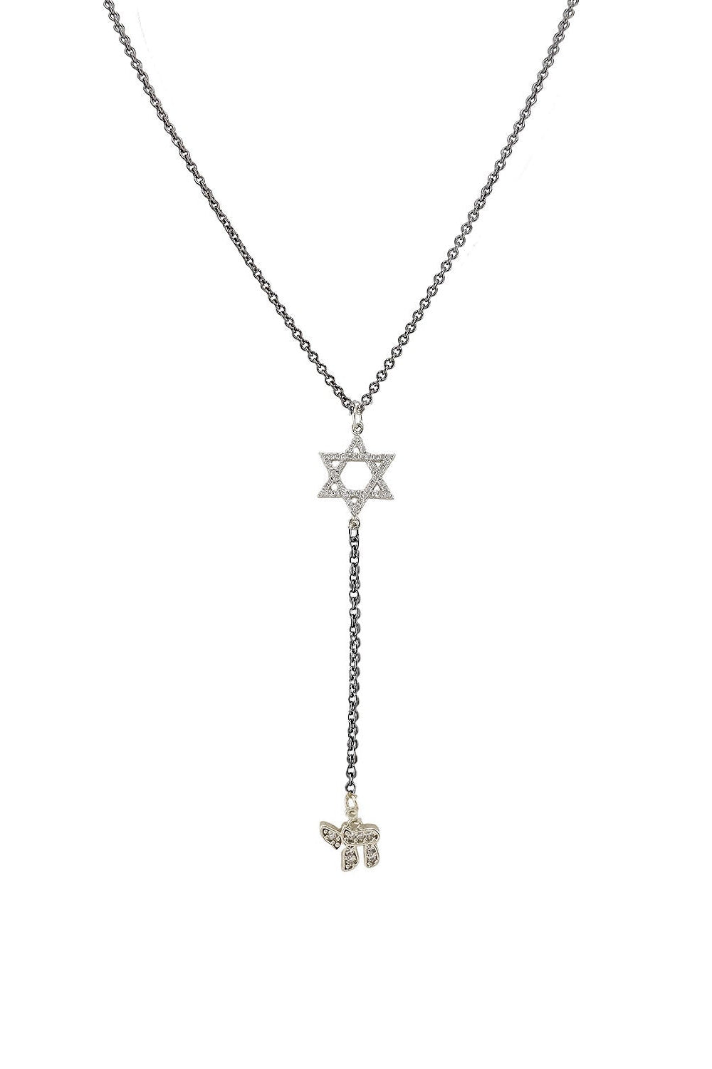 Necklace with Star of David pendant on a white background