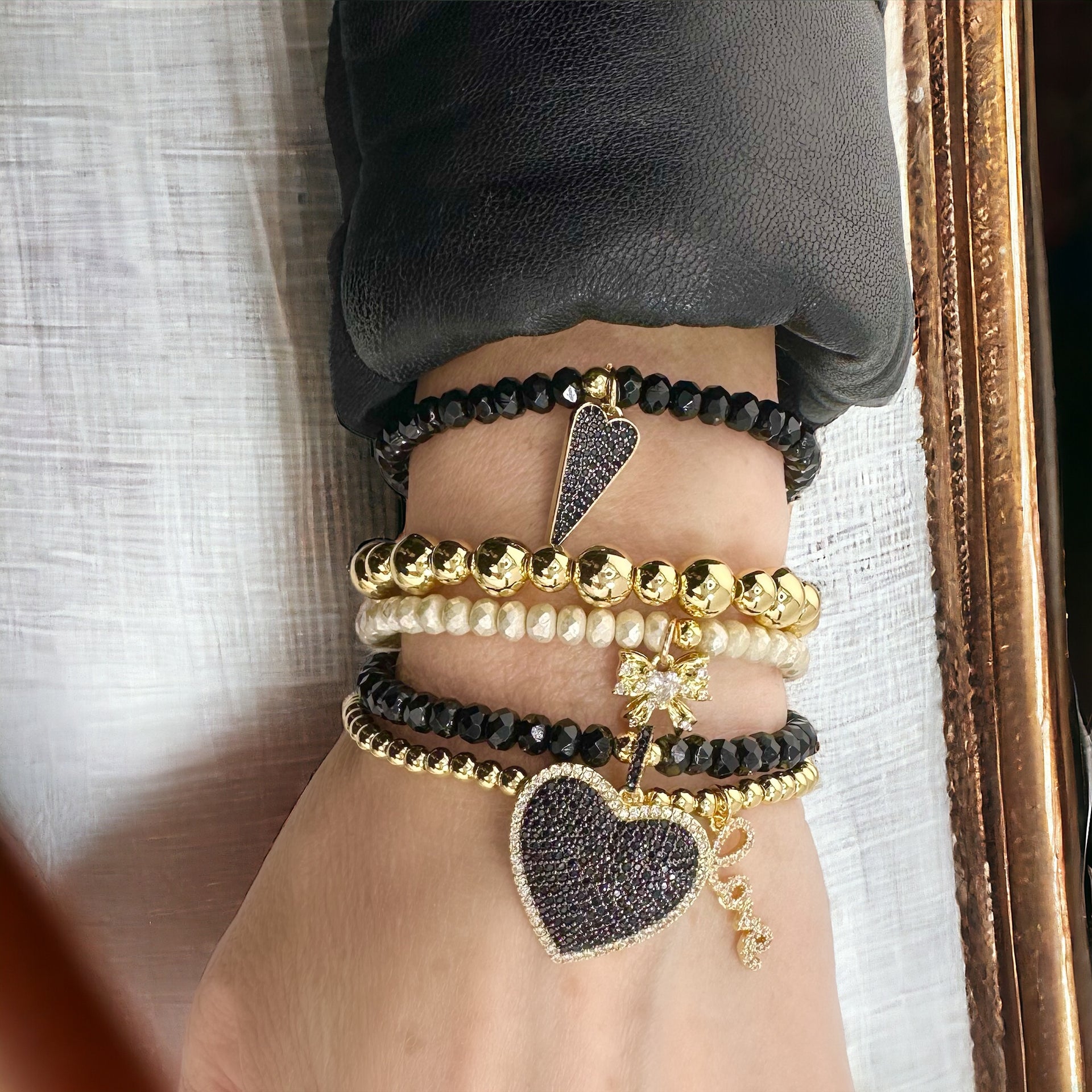 emmy elegant bracelet collection styled stack on wrist