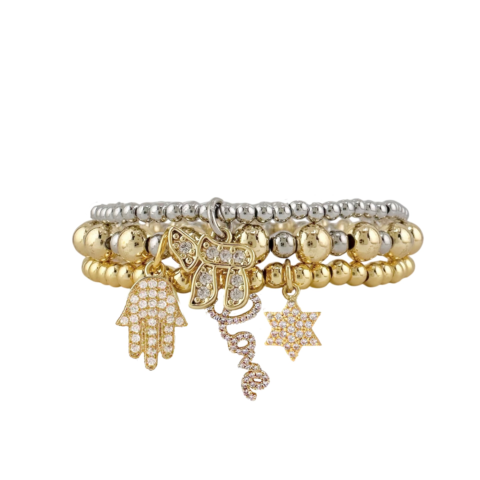 Love Lisa Eternal Blessing bracelet stack Gold Silver

