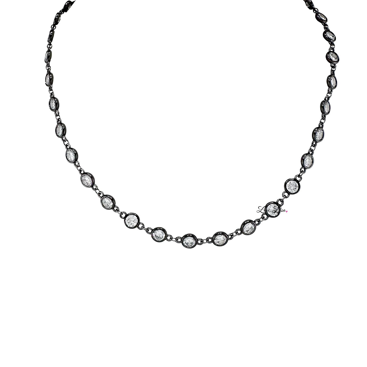eternal glow diamond necklace gunmetal by love lisa