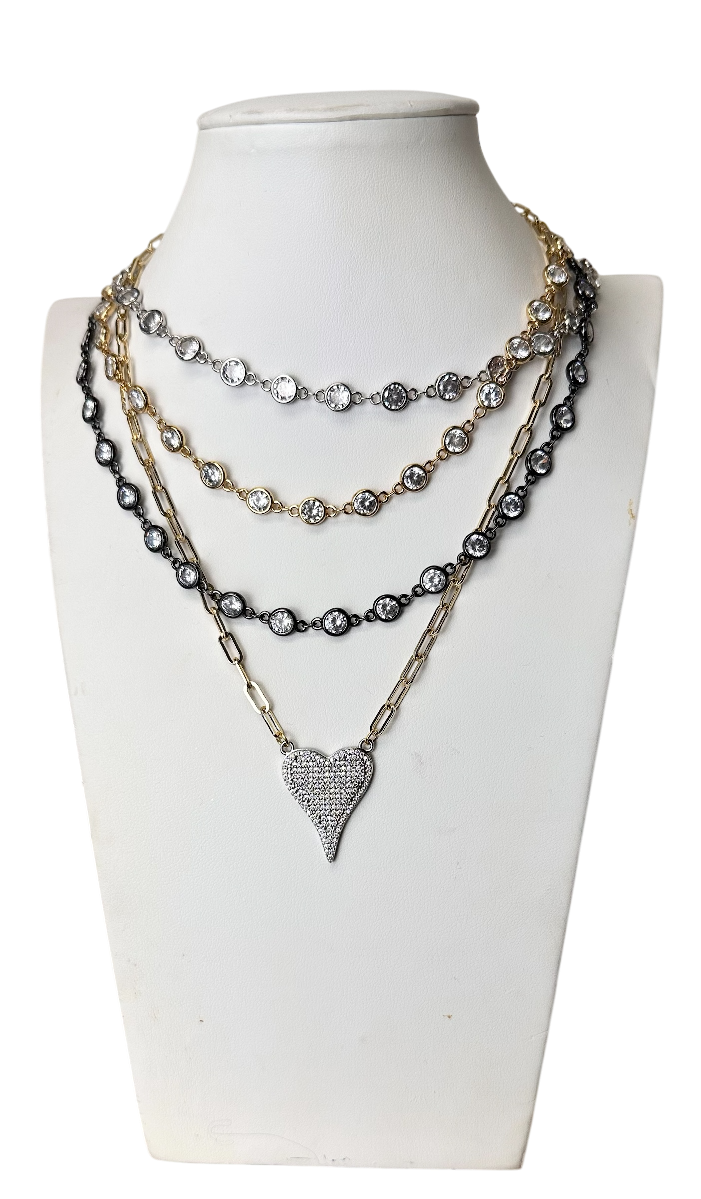 eternal glow necklace set in gold silver and gunmetal by love lisa