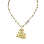 Love Lisa Evelyn diamond heart necklace gold pavé crystal heart statement jewelry