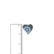 Evil Eye Heart Charm by Love Lisa showing 1 inch size measurement